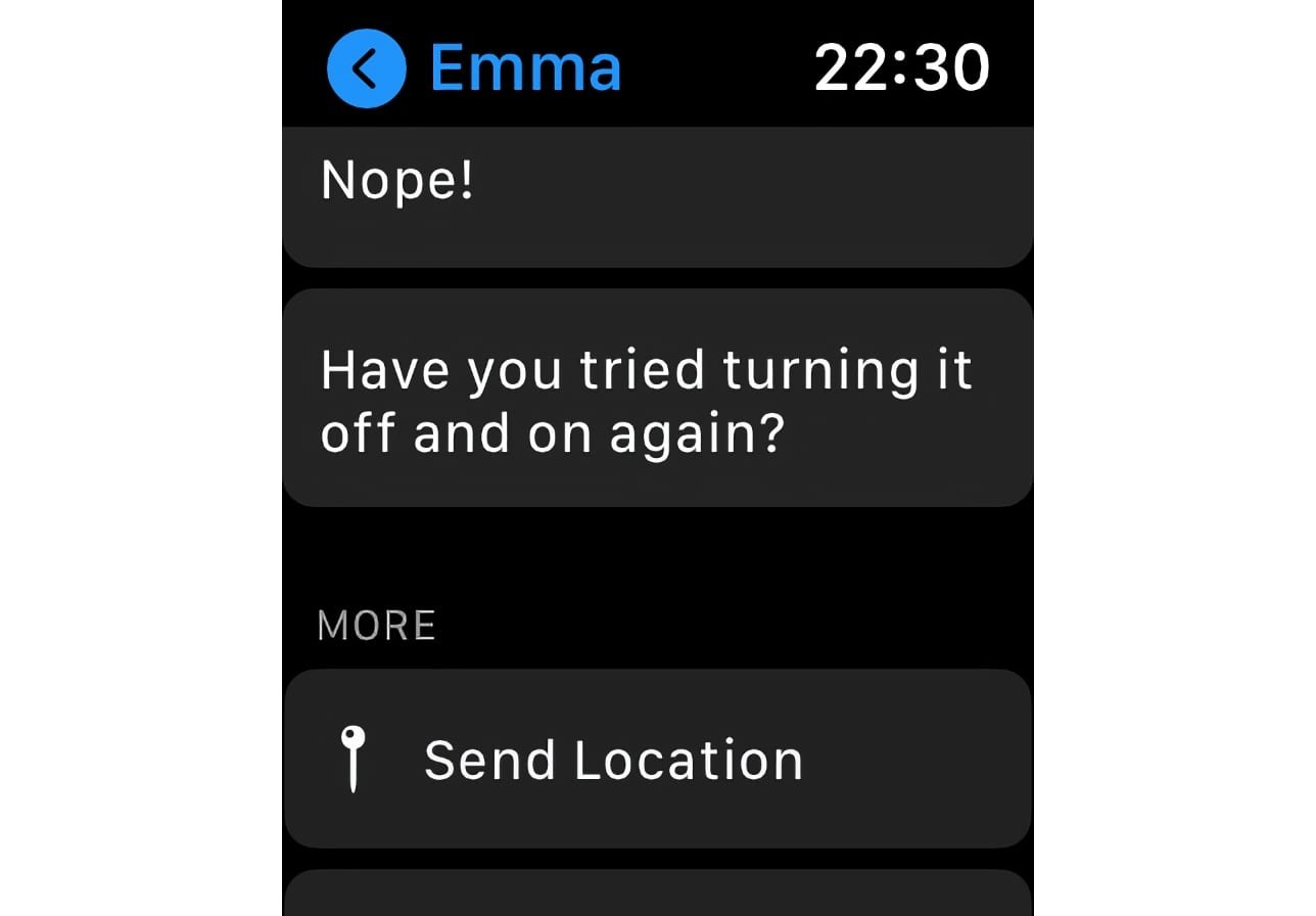 By default, you can find any new custom replies at the bottom of the list on the Apple Watch, unless you move it. 