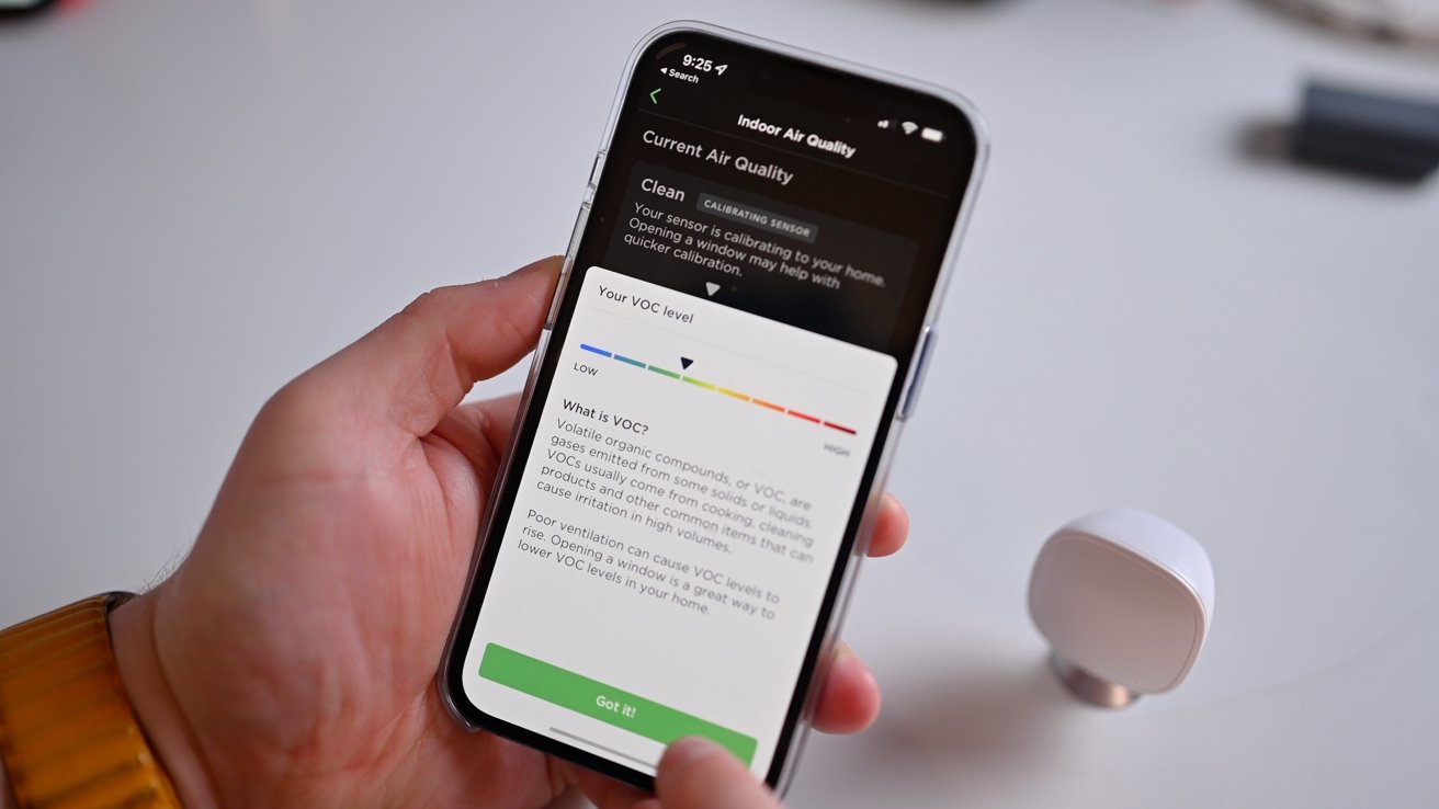 VOC level in the Ecobee app