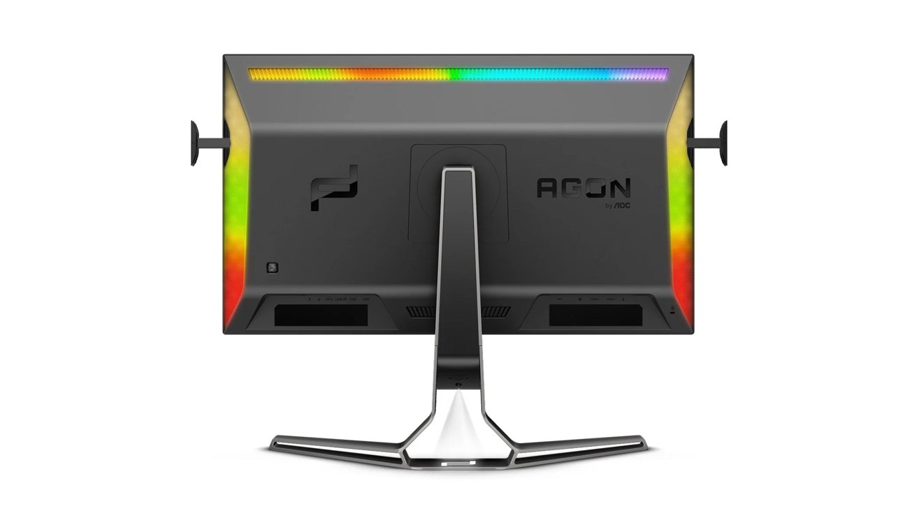 Porsche Design included RGB lighting in the back of its monitor, so it can illuminate nearby walls. 