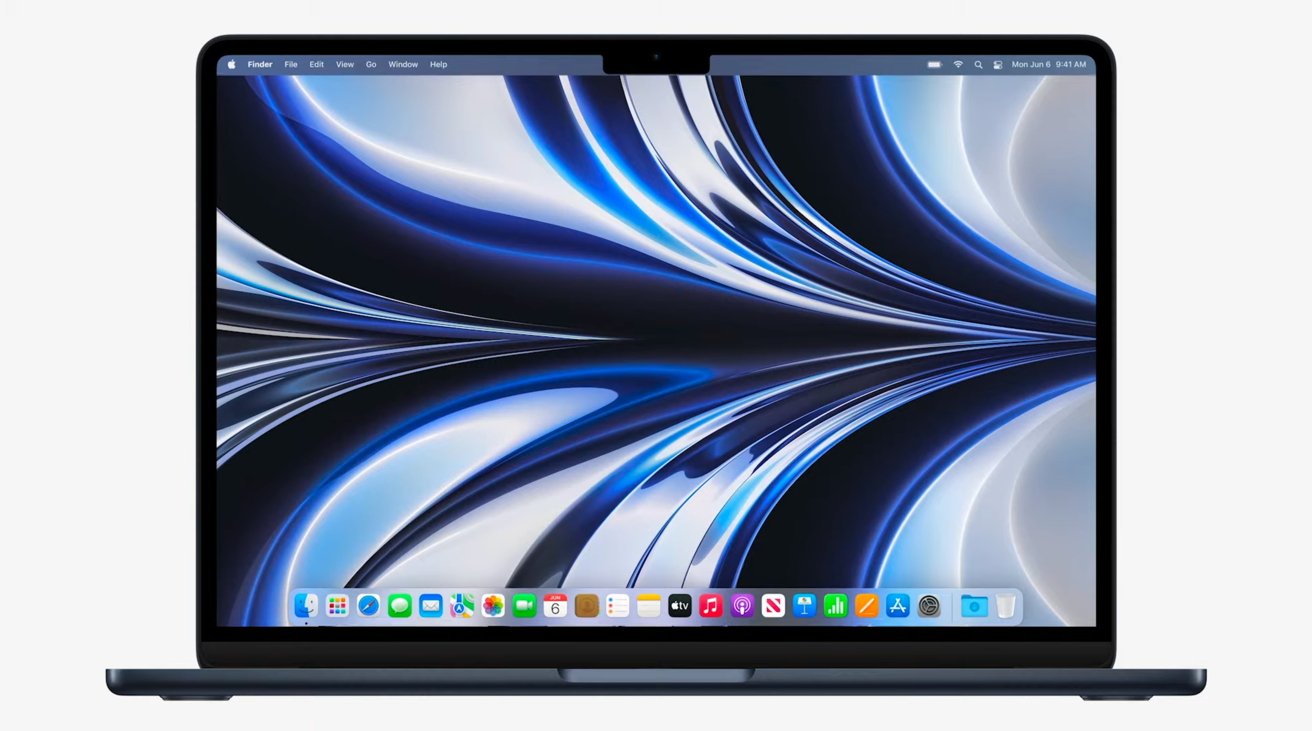 The MacBook Air's display is bigger, but with the notch. 