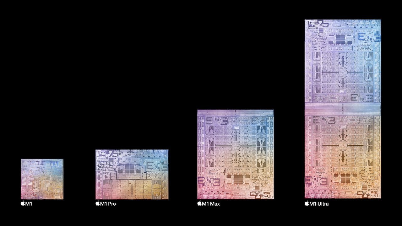 The varying sizes of M1 chips. 