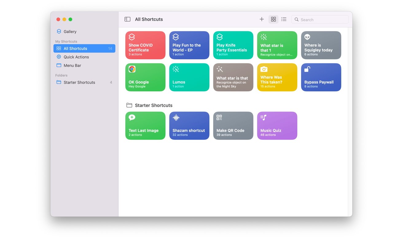 Shortcuts for macOS