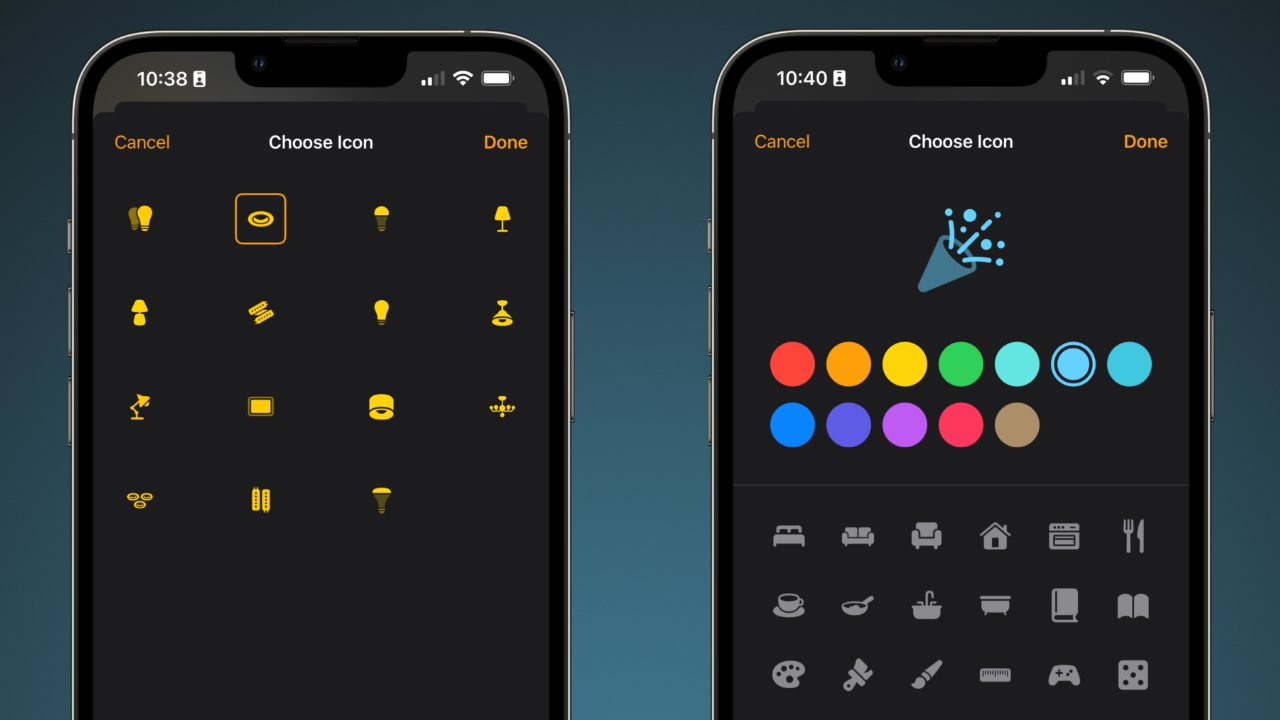 New device icons and custom scene icons are available in iOS 16
