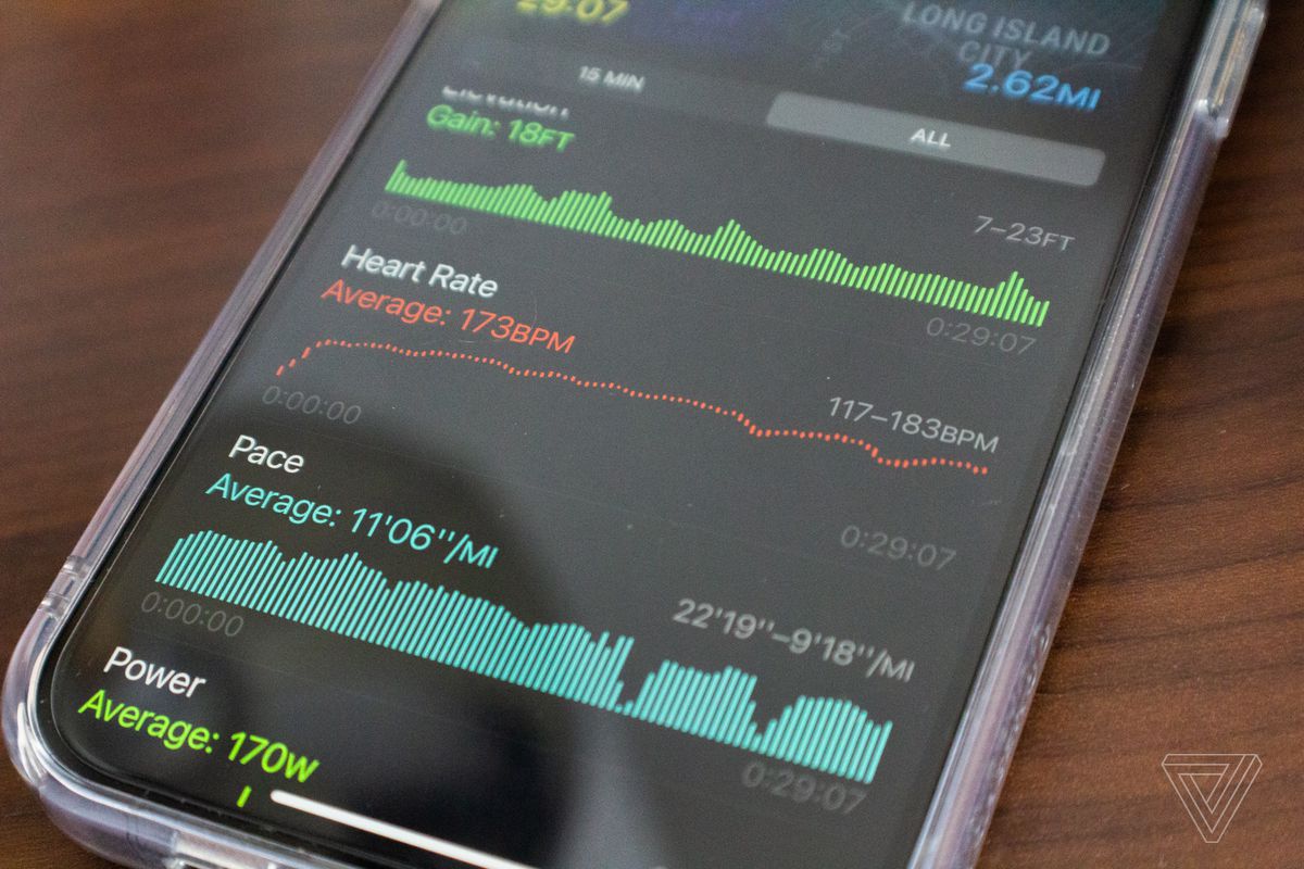 New watchOS 9 running metric charts displayed on an iPhone