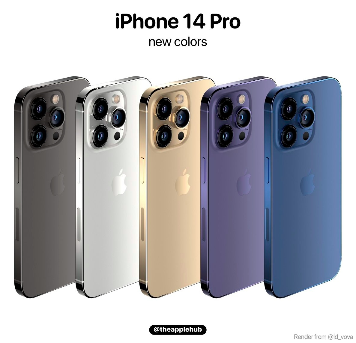 苹果 iPhone 14 Pro 五种配色对比图：你喜欢哪款？