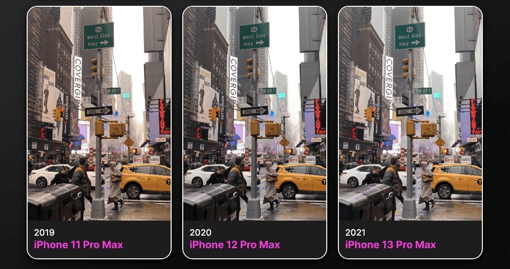 A comparison of three different iPhones —  and users can go even further back into the past.