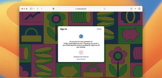 苹果“Passkeys“技术，指纹或刷脸即可完成相应登录