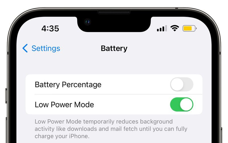 苹果 iOS 16 Beta 6 支持低电量模式下关闭状态栏电池百分比
