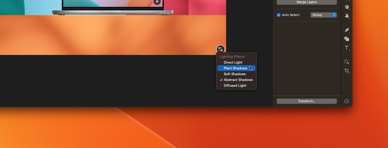 You can take a Pixelmator Pro mockup, change the images —  and adjust the lighting