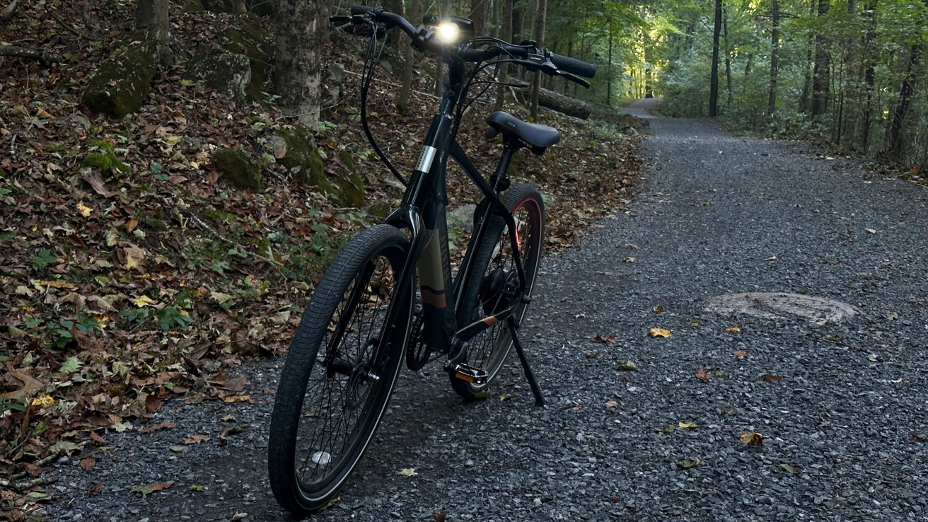 Riding on a gravel path is challenging but possible