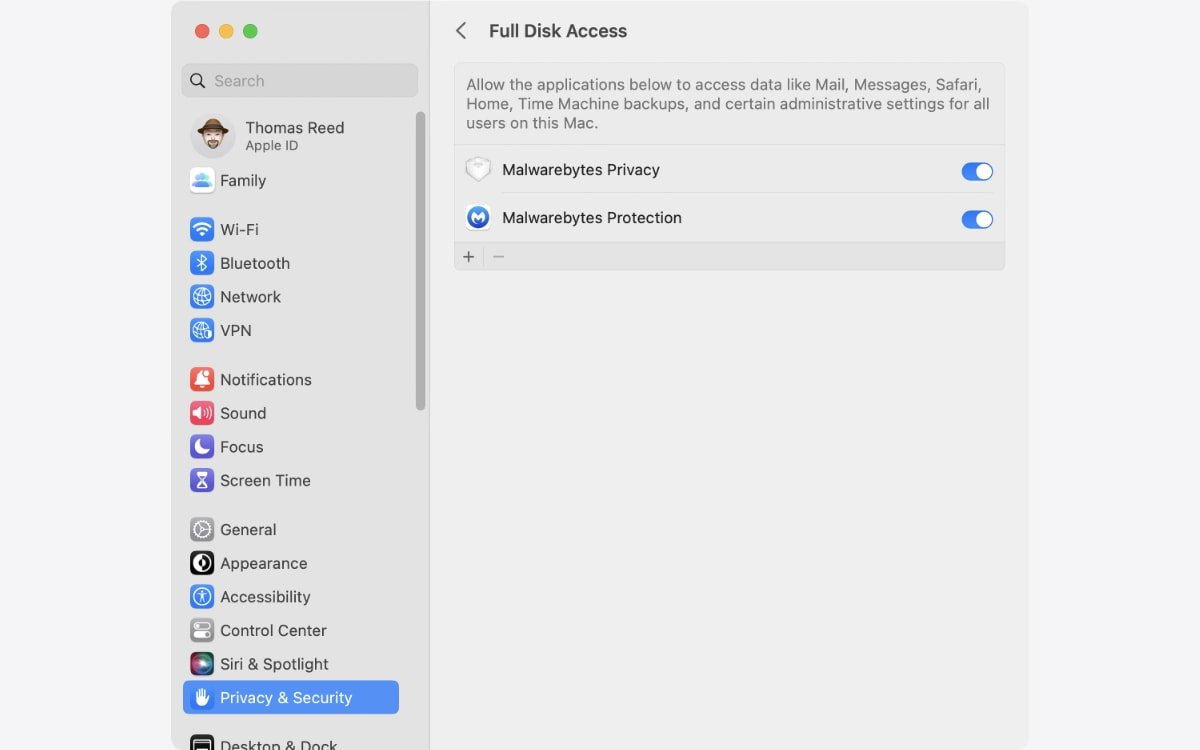 Granting Full Disk Access. Source: Malwarebytes