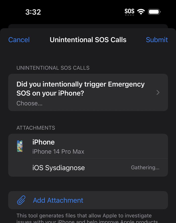 苹果在 iOS 16.2 Beta 中收集意外激活 SOS 紧急求救的数据反馈