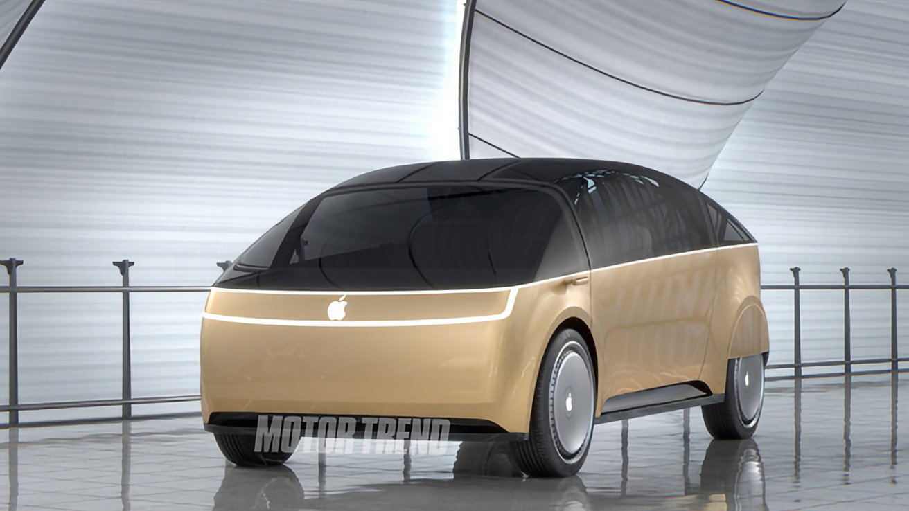 This Apple Car concept from Motor Trend at least borrows from realistic design aspects