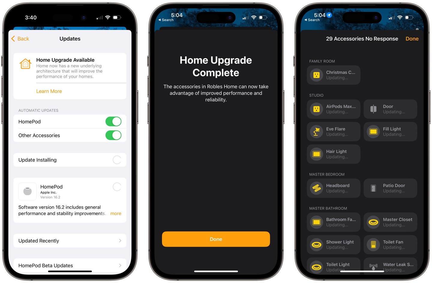 部分苹果 iOS 16.2 用户升级 HomeKit 时卡死，只能重装应用