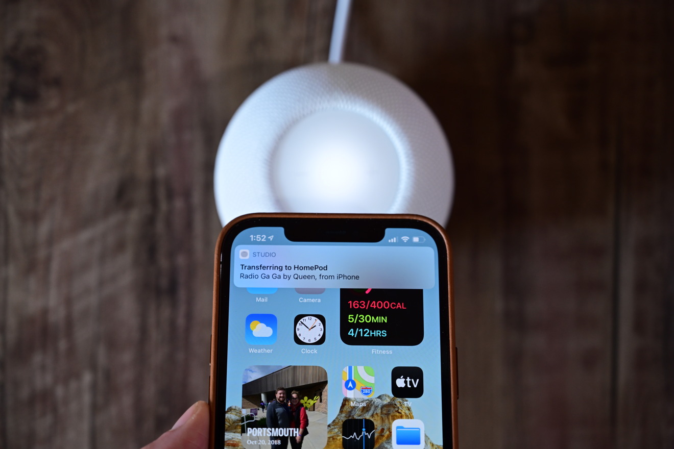 Using Handoff with HomePod mini