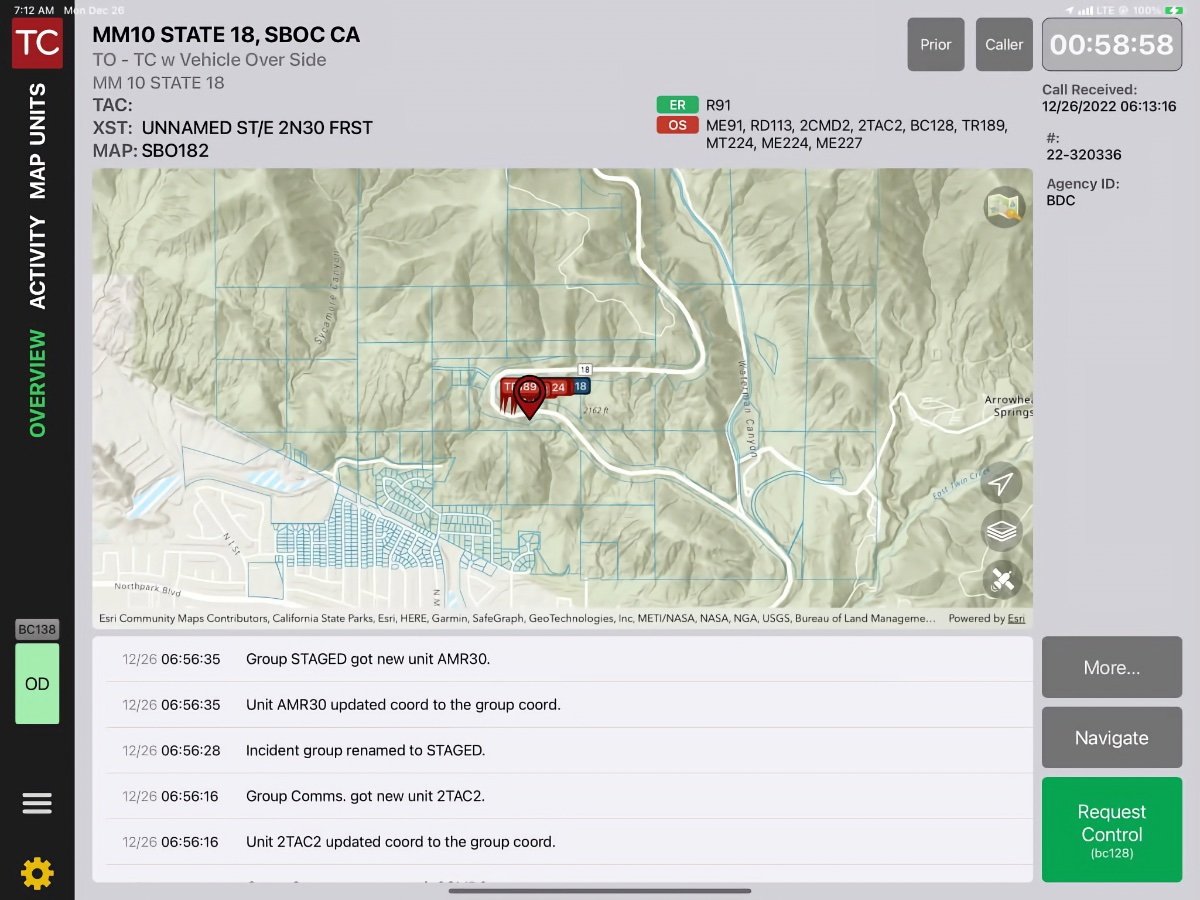 The location of the accident. Source: San Bernardino County Fire