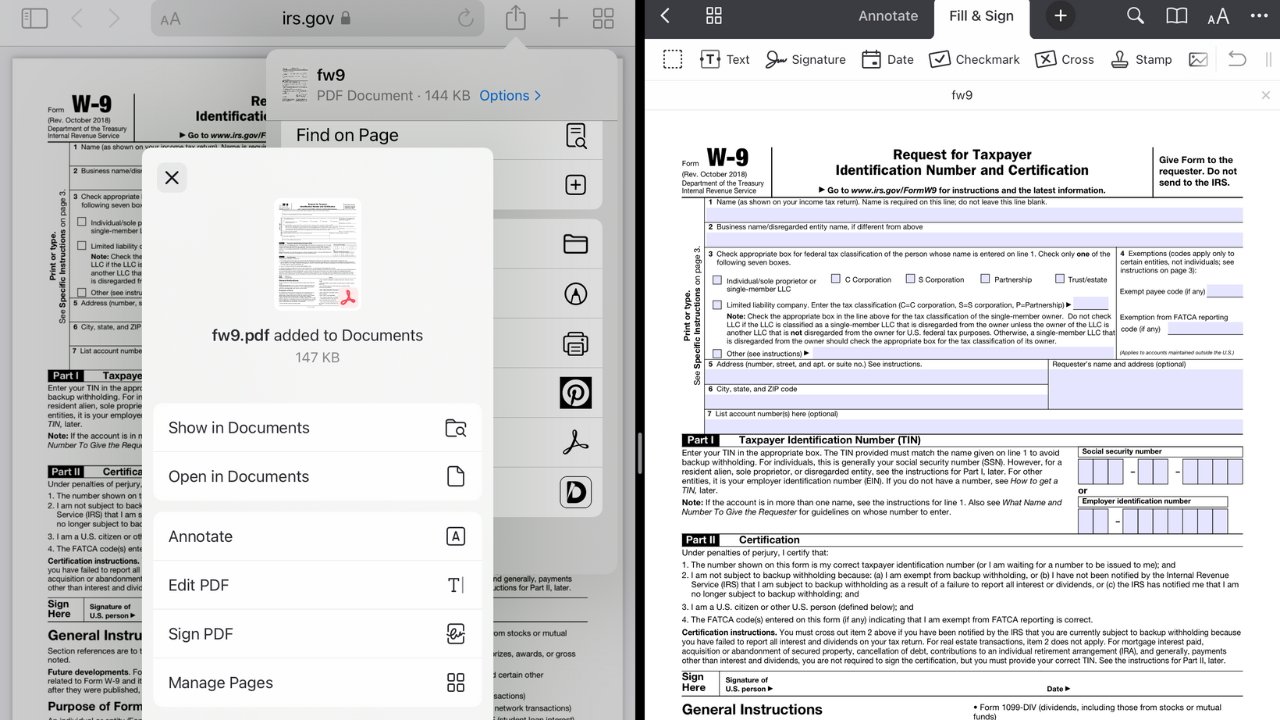 PDF functions in Documents by Readdle