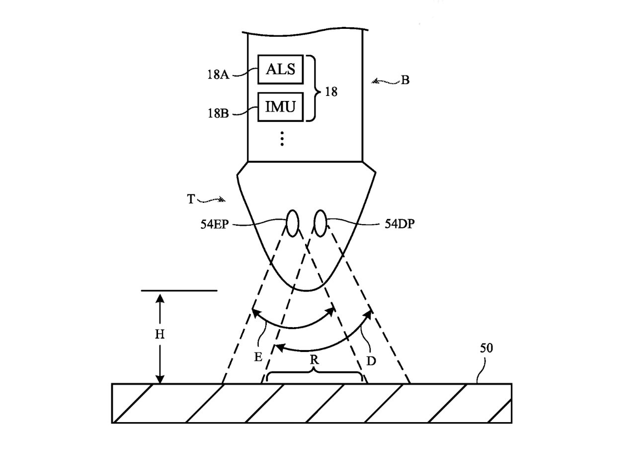 Detail from the patent showing sensors in an Apple Pencil tip