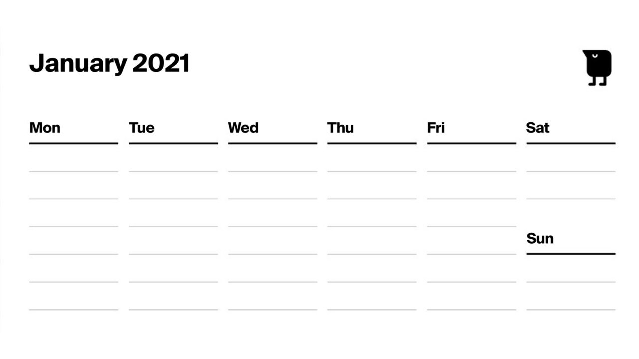 Tweek's contemporary logo and printable weekly view