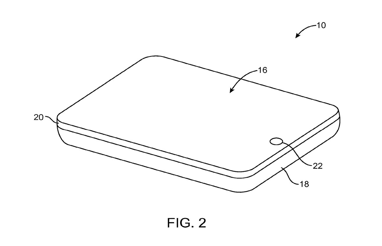 This diagram from the patent clearly depicts an iPad. 