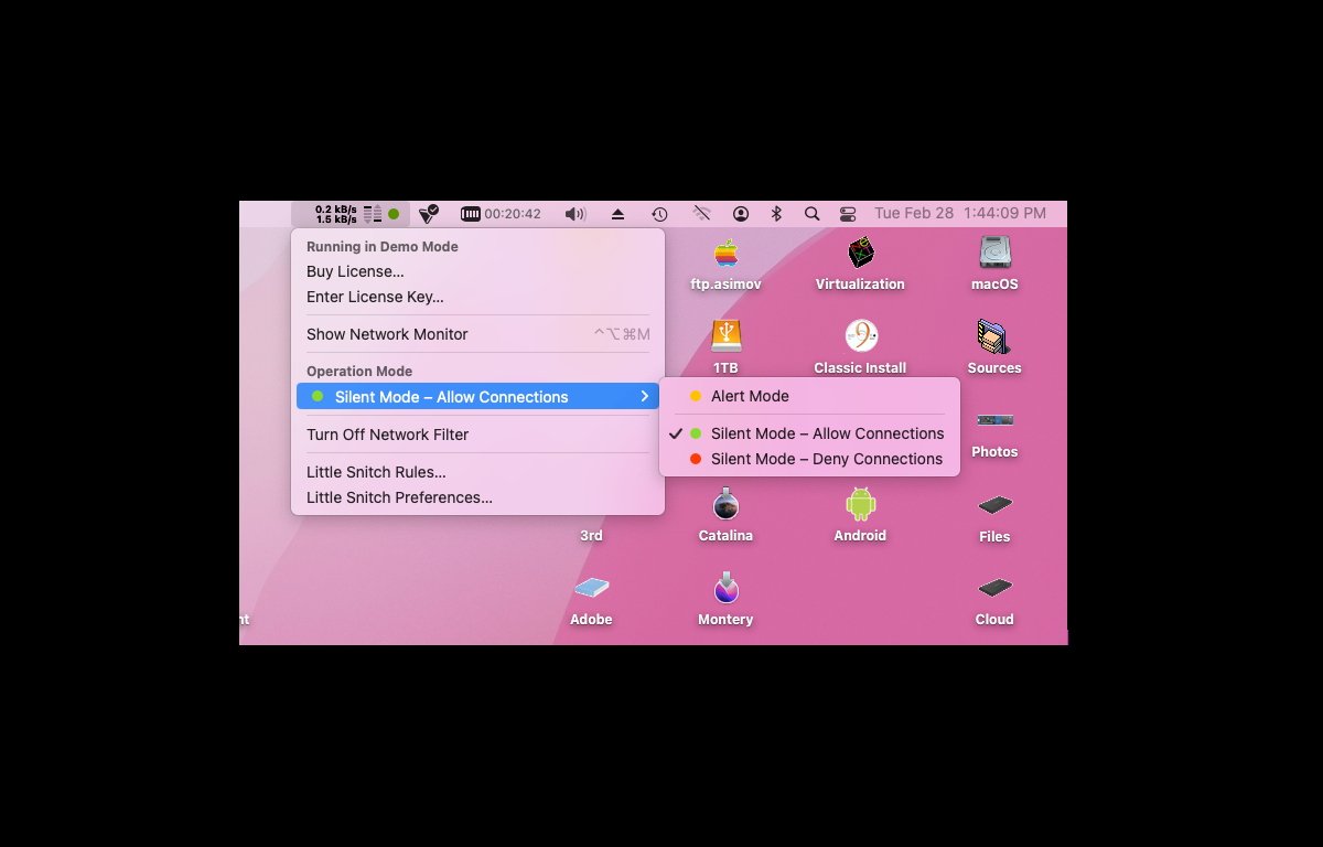 The Little Snitch menubar item.