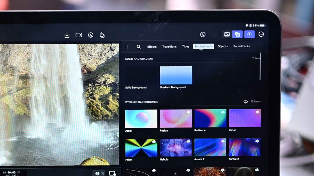 Background effects and transitions in Final Cut Pro for iPad