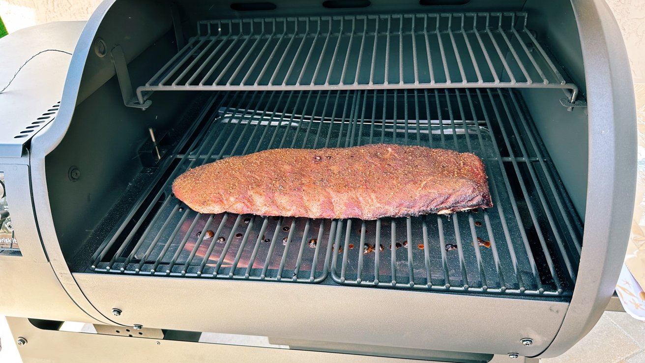Ribs cooking on the grill