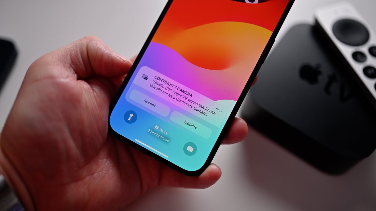 Continuity Camera alert on iPhone