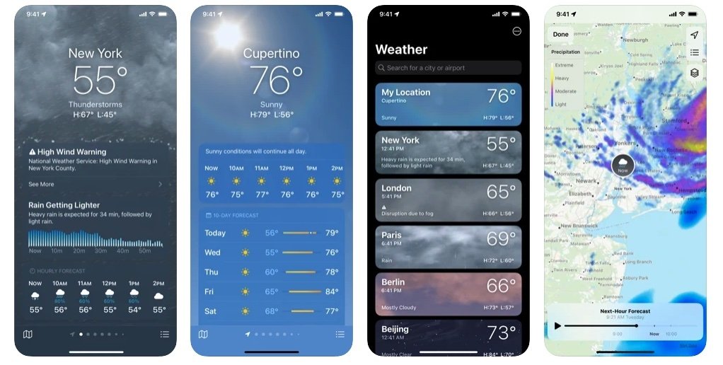 Apple Weather app on iPhone