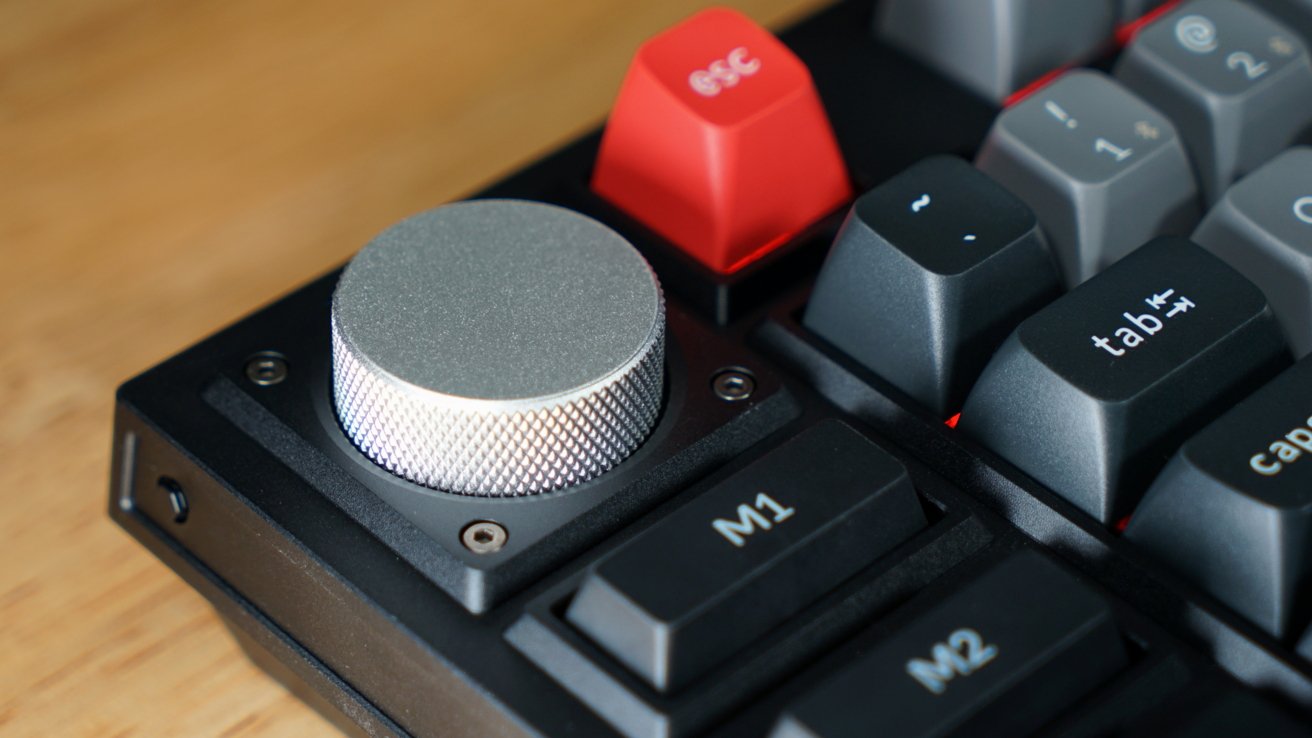 The extra-large volume dial stands out in the keyboard's design