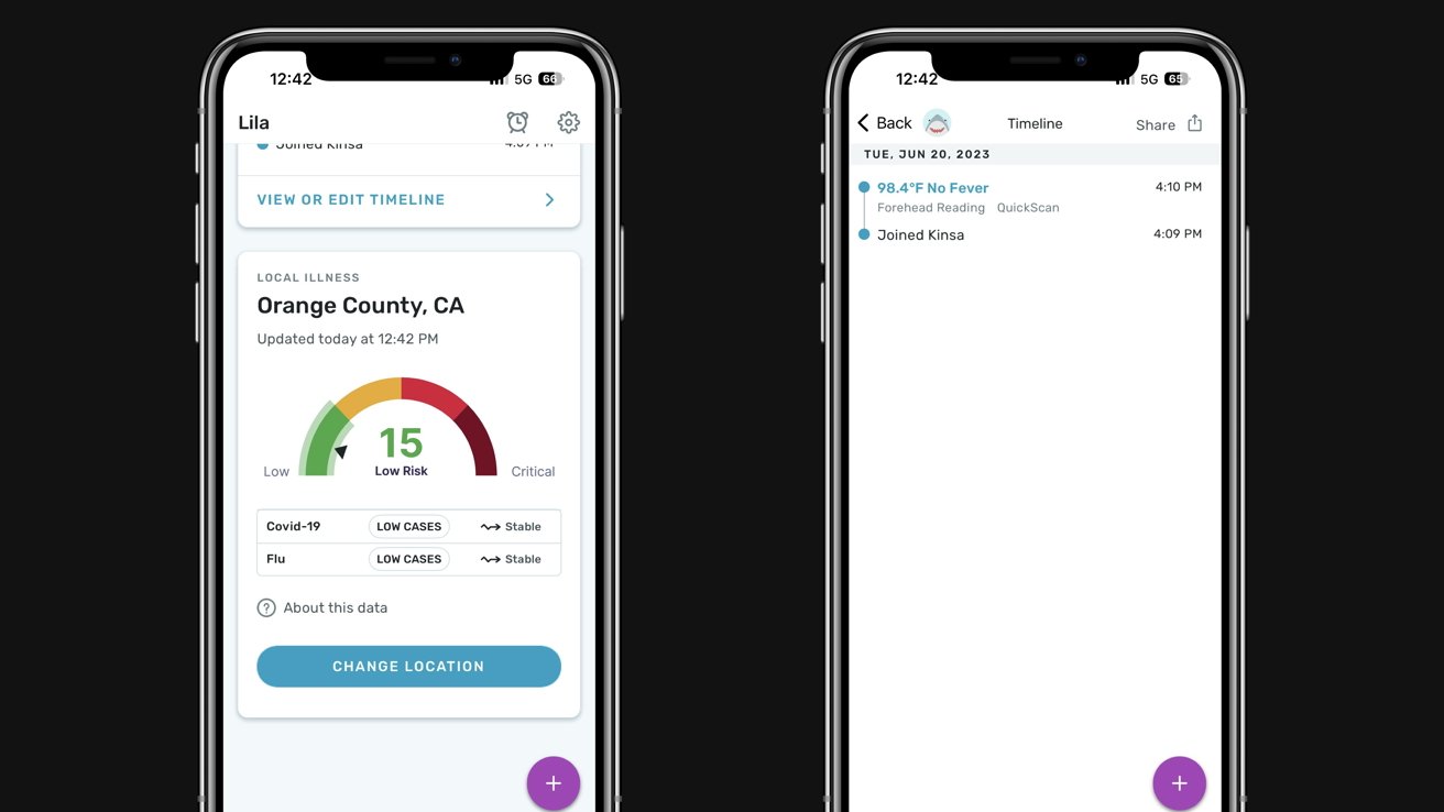 View local illness rates on the Kinsa app