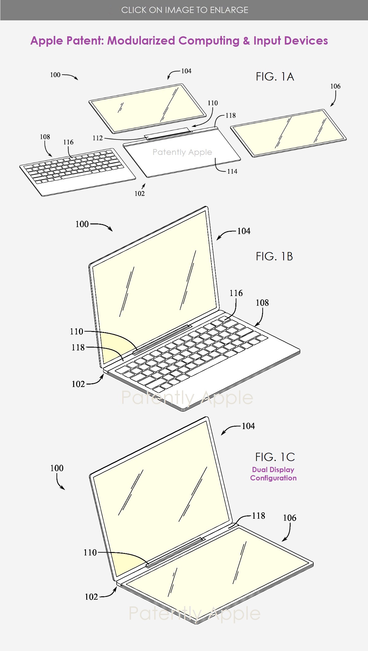 苹果新专利：采用模块化可拆卸设计的 MacBook，满足不同场景需求