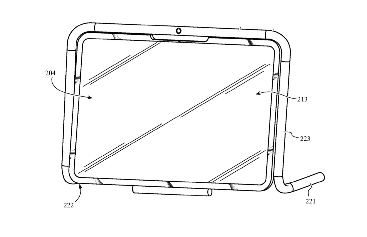 The frame could include a rotatable, or bendable, section to provide an optional kickstand