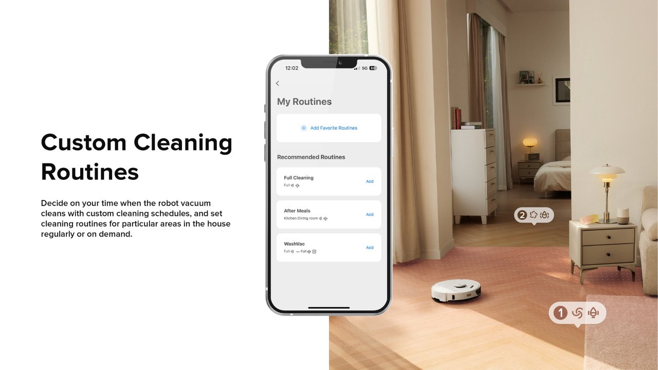 Customize your cleaning experience from the Roborock app. 