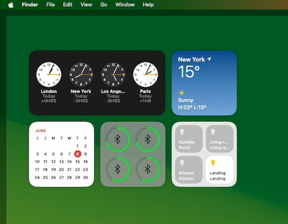 Widgets can display information all the time on your Mac's screen