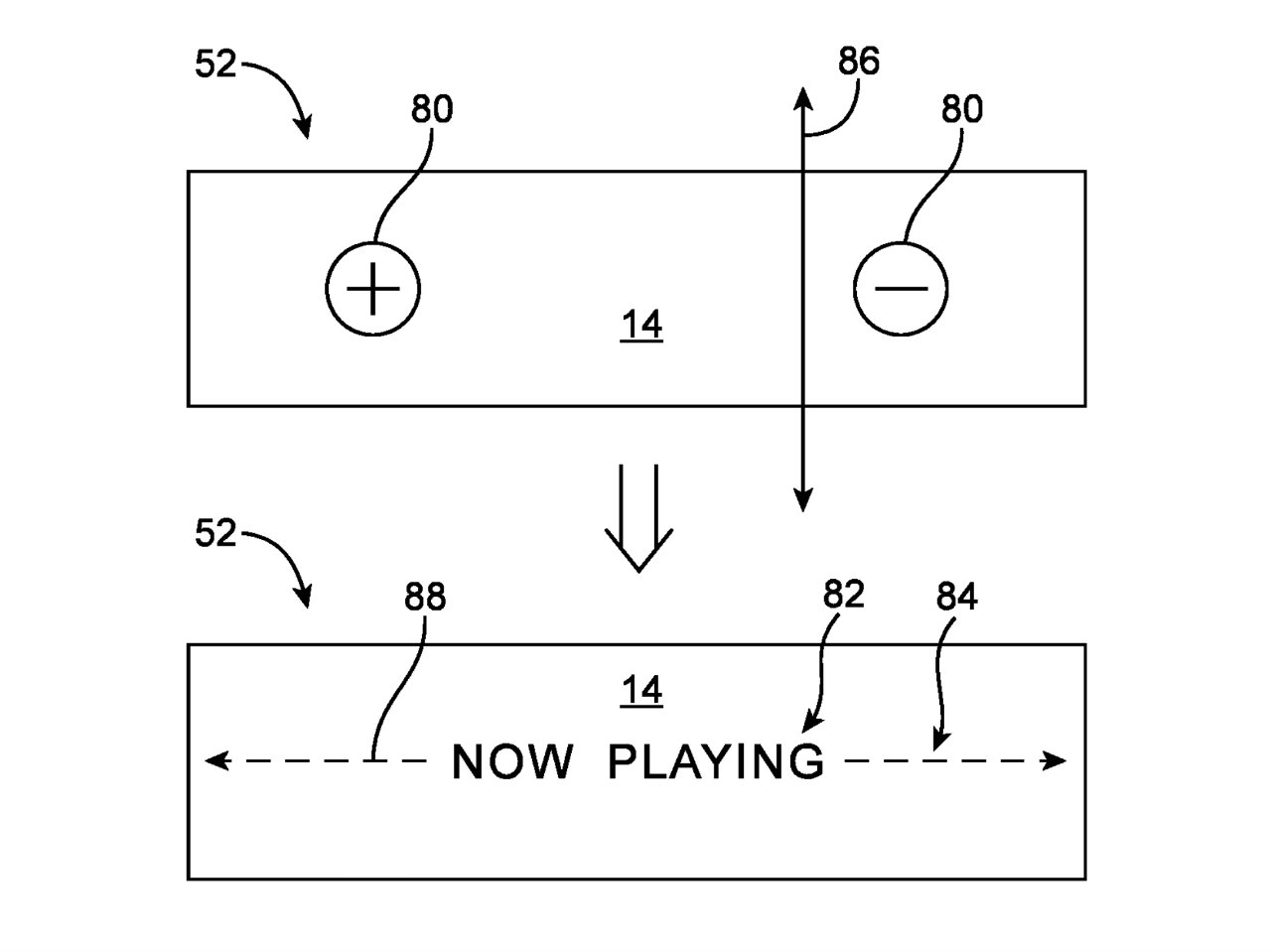 The sidewall display could turn from showing nothing to displaying information, such as 