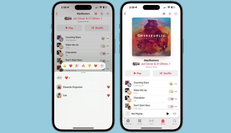 苹果 Apple Music 协作播放列表支持使用 Emoji 互动