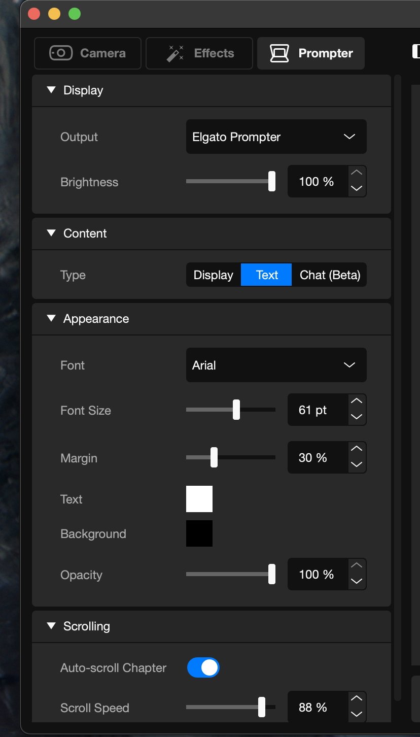 Close up on the Elgato Prompter controls