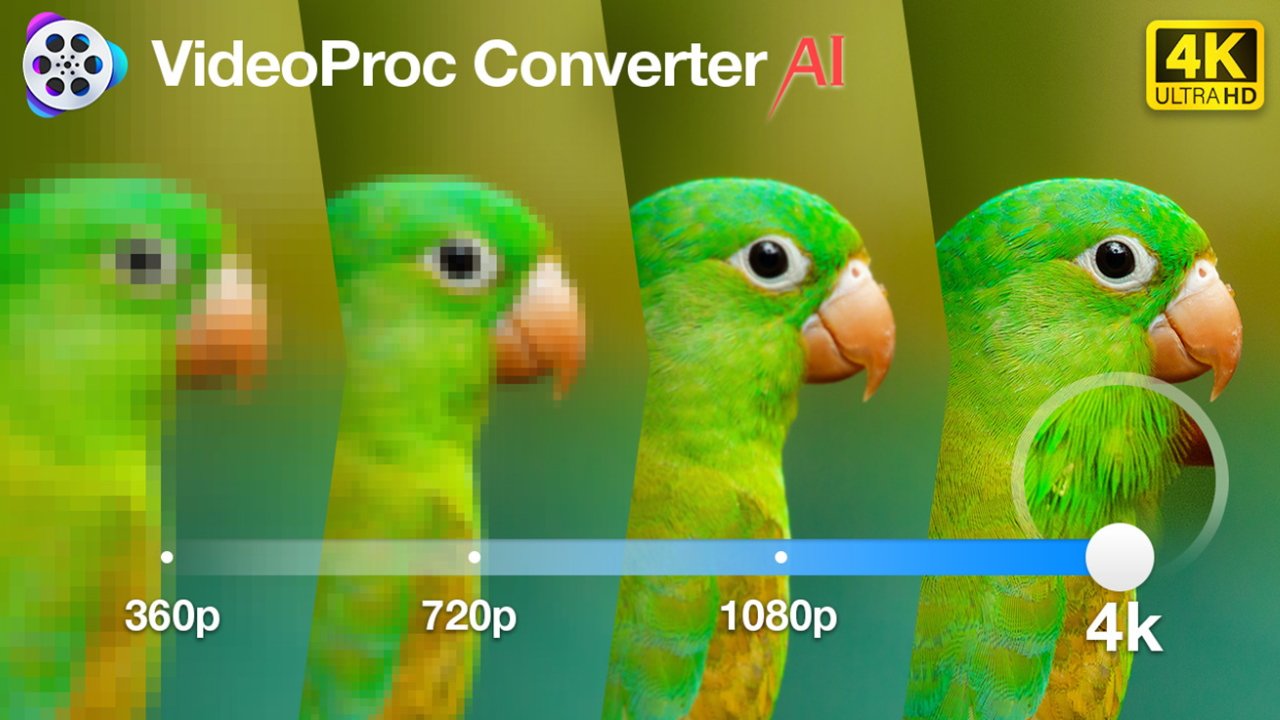 Use VideoProc Converter's upscaling tools.