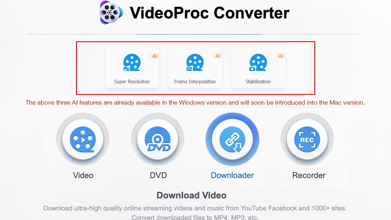 Download, convert, compress, and more with VideoProc Converter.