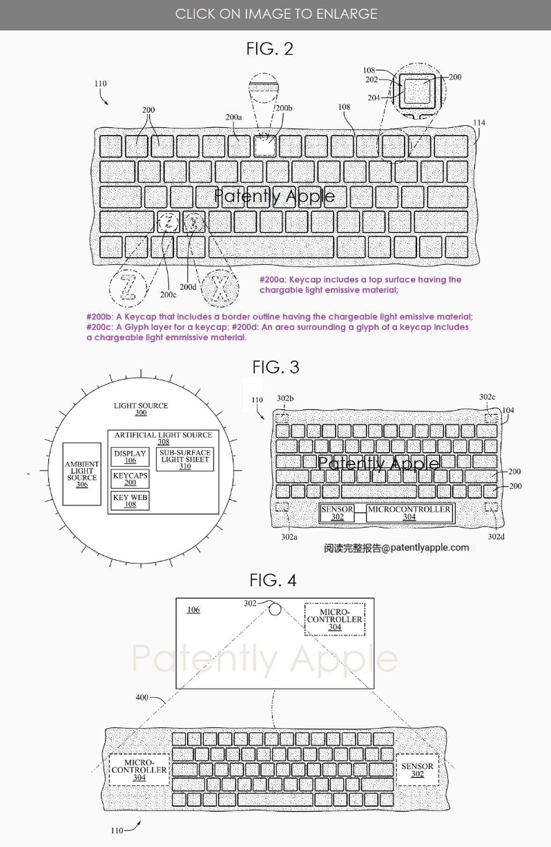 苹果新专利：可充电键盘背光系统，延长 MacBook 续航