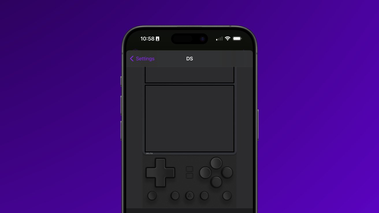 A black Nintendo DS layout in Delta