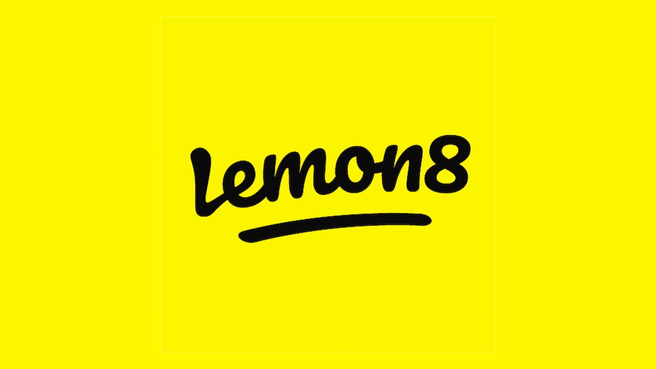 Black cursive text 'Lemon8' on a bright yellow background, with a stylized underline beneath.