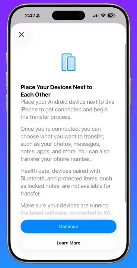 打破生态壁垒：iOS 26.3支持iPhone数据直传安卓，且通知可转第三方穿戴设备