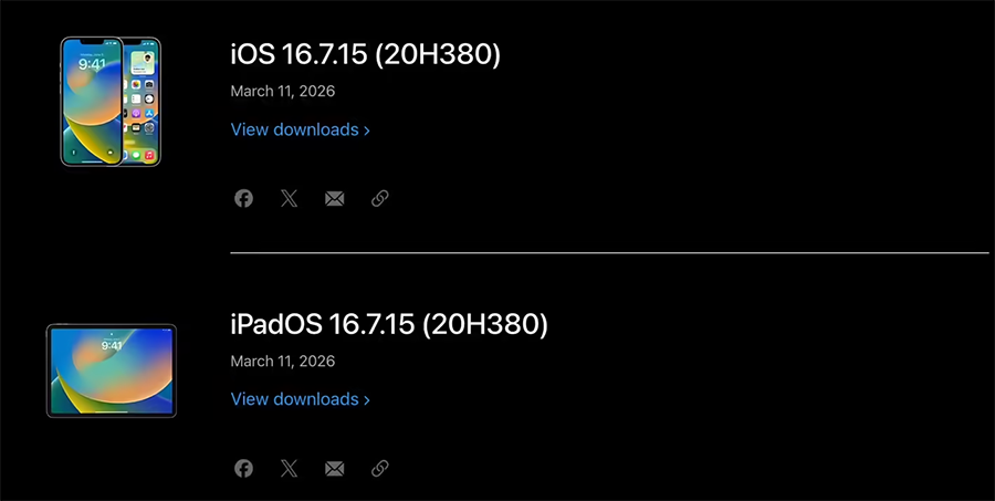 苹果连推两个正式版更新:iOS 15/16老机型获安全修复,修复高危漏洞 苹果连推两个正式版更新:iOS 15/16老机型获安全修复,修复高危漏洞