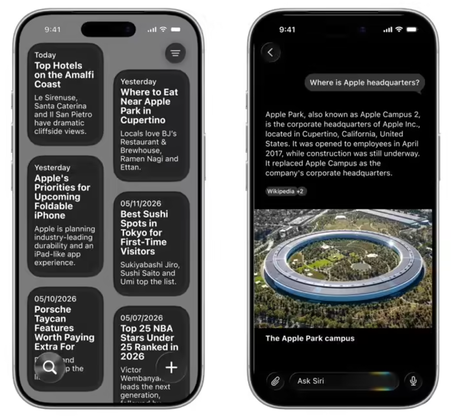 iOS 27 Siri界面前瞻：搬进灵动岛，通知中心挪到左上角，相机也升级了