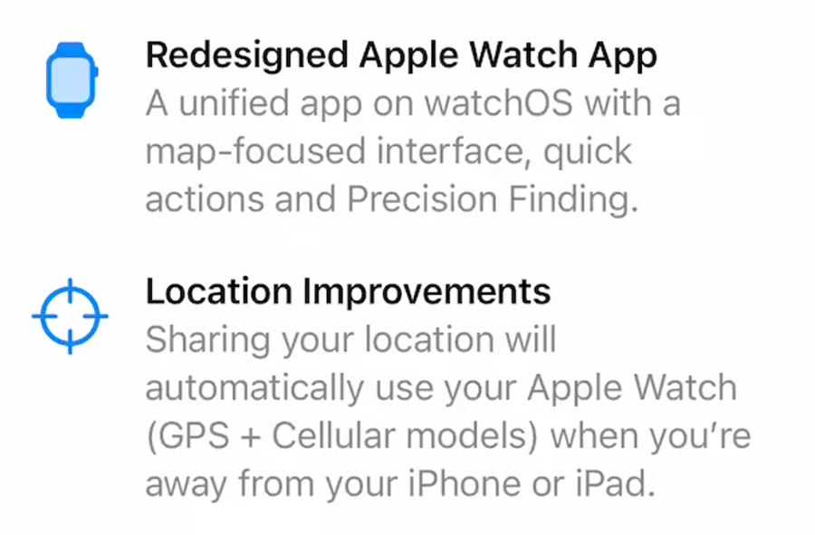 iOS 27新变化:“查找”位置共享不再局限于iPhone,Apple Watch也能当信号源 iOS 27新变化:“查找”位置共享不再局限于iPhone,Apple Watch也能当信号源
