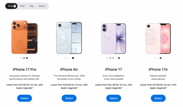 苹果推出全新设备租赁计划:月付17.99美元起,iPhone、Mac都能“租着用” 苹果推出全新设备租赁计划:月付17.99美元起,iPhone、Mac都能“租着用”